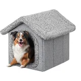 PillowPrim Haustierhütte Hundehaus Höhle Hundehütte Katzenhütte Hundehöhle Katzenhaus Hundekissen Katzenkissen Flauschiges Haus, Grau, 60x70x63 cm