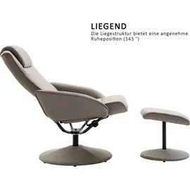 Homcom Relaxsessel Kunstleder 78 x 98 x 71 cm Grau mit Hocker