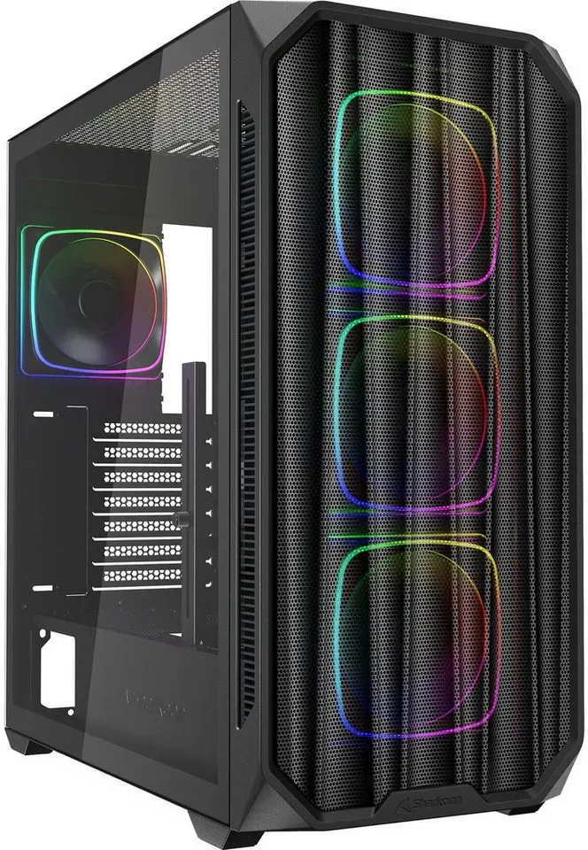 Sharkoon PC-Gehäuse Sharkoon AK5M RGB, Tower-Gehäuse, (Tempered schwarz