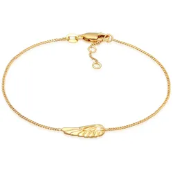 Armband ELLI PREMIUM "Flügel Engel Schutz 375 Gelbgold" Gr. 16, gold, Armbänder, Damen, 16cm, ohne Stein, Gelbgold 375