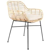 designline Rattan-Stuhl Tiger mit Armlehne