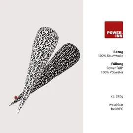 POWER INN Schultütenkissen ca. 70 cm | Weiß mit schwarzen Buchstaben | Klassisch | Zuckertüten Innenkissen