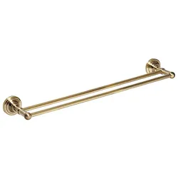 Brillantbad BETRO BRONZE Doppelhandtuchhalter Messing Bronze 665x65x120 mm für Bad & Küche >> zum Bohren