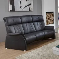 Sofa 3-Sitzer Relaxsofa Polstersofa Couch Adair in Echtleder schwarz 201 cm