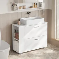 VASAGLE Waschbeckenunterschrank mit offenen Fächern an einer Seite,