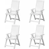 PROGARDEN Tampa Klappsessel 61 x 60 x 109 cm weiß 4er Set