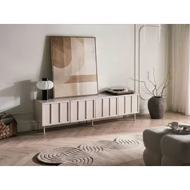 Beliani CLUNES TV-Lowboard 180 x 50 x 40 cm Beige Holzwerkstoff/Chrom/Metall
