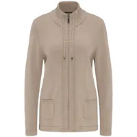GOLDNER Herbstcardigan mit Reißverschluss Beige 50