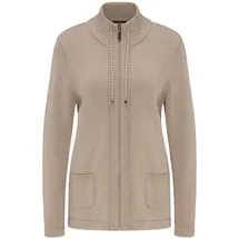 GOLDNER Herbstcardigan mit Reißverschluss Beige 50