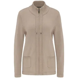 GOLDNER Herbstcardigan mit Reißverschluss Beige 50