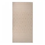 vidaXL Outdoor-Teppich Flachgewebe 100x200 cm Braun Gestreift