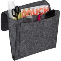 Relaxdays Betttasche, zum Einhängen, 5 Fächer, Aufbewahrung Bett, Sofa,