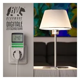 Bearware - Zeitschaltuhr digital - 2,1 LCD-Display 5,3 cm - 3680W - Digital-Zeitschaltuhr mit 10 konfigurierbaren Programmen - Back-Up Reserve-Akku