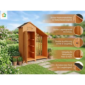 prestige home living outdoor Werkzeugschrank Holz 131 x 54 x 180 cm braun