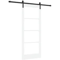 vidaXL Haustür Schiebetür ORKDAL Weiß und Schwarz 83 x 202 cm (1-St) schwarz