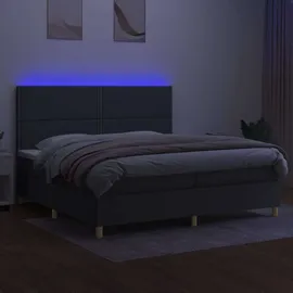 vidaXL Boxspringbett 200 x 200 cm Dunkelgrau