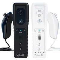 TechKen Controller für Wii mit Motion Plus und Wii Nunchuck Controller Wii Fernbedienung Nunchuk Kontroller Wii Vernbedinung Remote Plus Controller Ersatz für Wii/WiiU (Black&White)