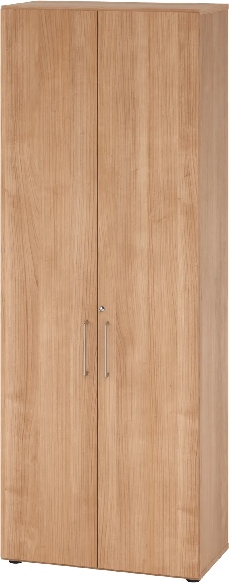 bümö Aktenschrank abschließbar, Büroschrank Holz 80cm breit in Nussbaum - abschließbarer Schrank mit Aktenregal für's Büro & Arbeitszimmer, Büro