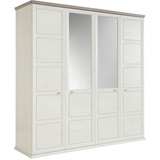 hom'in Hom`in Drehtürenschrank Grau, Weiß, Metall, 2 Fächer, 205x209x60 cm, Typenauswahl, Beimöbel erhältlich, in verschiedenen Größen Holzdekoren erhältlich, Schlafzimmer, Kleiderschränke, Drehtürenschränke
