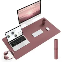 Schreibtischunterlage Mauspad Leder Wildleder Büro Dunkelpink 90x43cm