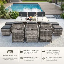 Swing&Harmonie Vegas Polyrattan Sitzgruppe Esstisch Lounge Gartenmöbel Essgruppe Sitzgarnitur Set - versch. Ausführungen