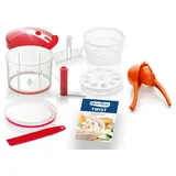 Genius Zerkleinerer GENIUS "Nicer Dicer Twist", rot, Zerkleinerer, + Zitruspresse, 2 einstellbare Geschwindigkeitsstufen