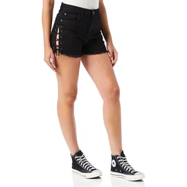 URBAN CLASSICS Waist Denim Lace Up Kurze Hose Black 26