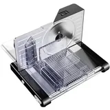 Allesschneider Klappbar Elektrisch, Brotschneidemaschine mit verstellbarer Schnittdicke (0-18mm), Allesschneider Elektrisch für Fleisch & Brot 160W, platzsparend zerlegbar & leise (<70dB)