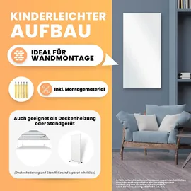 bringer-germany Bringer Infrarotheizung 1200 (BRIH1200) / BRTF: Funk Thermostat und Fernbedienung / Weiß