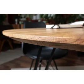 möbelliebling Runder Esszimmertisch 100 x 77 x 100 cm Eiche beige/silber