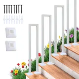 Treppengeländer Innen, U-FöRmige GeläNder Treppe, 35-110cm Handlauf Treppe,Metal GeläNder Drinnen/RaußEn, Nordic Modern handlauf schwarz, Geländer für Villen (Weiß, 110cm)