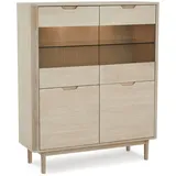 AC ANGEL CERDÁ Highboard 110 x 140 x 50 cm Walnuss / Schwarz
