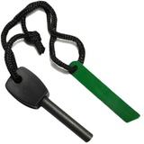 Charmate® Survival Feuerstein Feuerstahl mit Zünder Bear Grylls Style Green Mini Zündstahl bis 3000 Zündungen