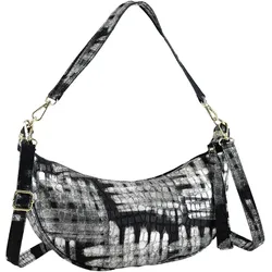 Schultertasche "Silbermond", Damen, Gr. B/H/T: 32cm x 13cm x 11cm one size, schwarz, Leder, COLLEZIONE ALESSANDRO, Taschen, elegant-luxuriöse Tasche mit silber-Finish