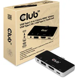 Club 3D USB Type C 4-in-1 Hub - Dockingstation