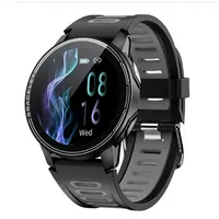 2020 Neue Smart-Uhr IP68 Wasserdicht Sport Männer Frauen Bluetooth Smartwatch Fitness Tracker Herzfrequenzmonitor für Android IOS - Grau