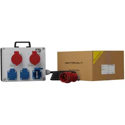 Doktorvolt Stromverteiler 2x16A 3x230V Mennekes Steckdosen mit Kabel und Stecker FRED Baustromverteiler 6671