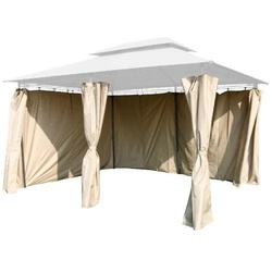 Lex 6er Seitenteile Set Pavillon 4x3m Gartenpavillon Seitenwand Sichtschutz robust taupe : Taupe