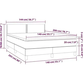 vidaXL Boxspringbett 140 x 200 cm Creme