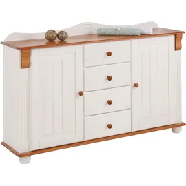 OTTO home Sideboard 130 x 91 x 40 cm Weiß / Kirschbaumfarben