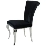 Glamour Stuhl Livio Black - modern barock polsterstuhl