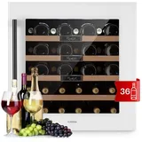 Klarstein Weinkühlschrank Vinsider 36 Built-In Uno, für 36 Standardflaschen á 0,75l,Wein Flaschenkühlschrank Weintemperierschrank Weinschrank Kühlschrank blau|weiß 55 cm x 59 cm x 55 cm