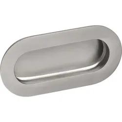 Technik Team Muschelgriff Edana Breite 102mm - Griffmuschel zum Einlassen - ovaler Griff, Edelstahl gebürstet