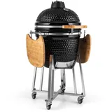 Klarstein Kingsize Kamado-Grill Keramikgrill 21` Smoker Slowcooking Edelstahl Schwarz