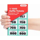 evelay Cloakroom Tombola Draw Tickets nummeriert grün 1-1000