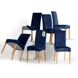 RESTILO Stuhlhussen 6er Set Stretch Stuhlhussen Abnehmbare Waschbare Stuhlbezüge Esszimmerstühle Elastischer Stuhl Überzug für Esszimmer Küche Restaurant Hotel Bankett Hochzeit Party, Sento Dunkelblau