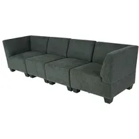 Mendler Modular 4-Sitzer Sofa Couch Lyon, Stoff/Textil anthrazit-grau, hohe Armlehnen