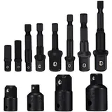 Steckschlüssel-adapter-konverter-set, 8-teiliges Sechskantschaft-bohrer-bit, Mutternschlüssel, Steckschlüssel-verlängerungs-adapter-bit-set, 4er-pack Reduzieradapter Für Ratschen-/steckschlüssel (schw