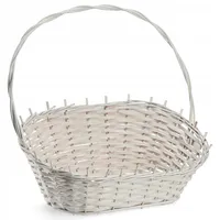 Kadax Weidenkorb Geschenkkorb Flaschenkorb  Groß 40 x 30 x 20 cm weiß