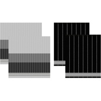 DDDDD Geschirrtuch Jules, (Set, 4-tlg., Combi-Set: bestehend aus 2x Küchentuch + 2x Geschirrtuch) grau|schwarz|weiß